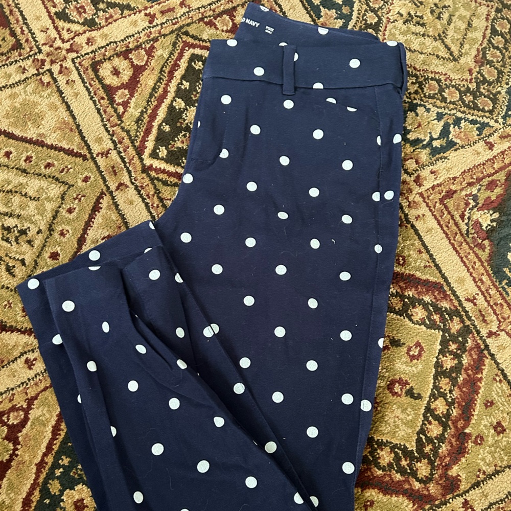 Old Navy Dark Blue Pants with White Dots